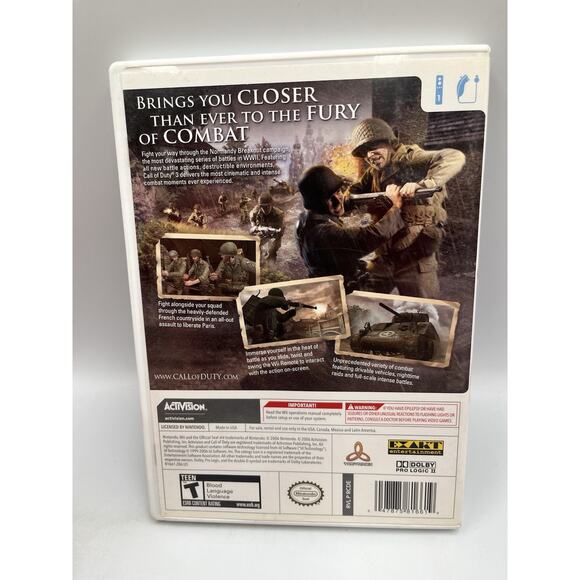 Call of Duty 3 (Nintendo Wii, 2006) Complete with Manual - Free Ship - Picture 2 of 6